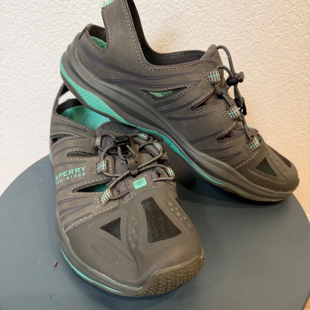 Sperry Top‎ Sider Women's Water Shoes Aqua Teal Gray Lace Up Size 7M